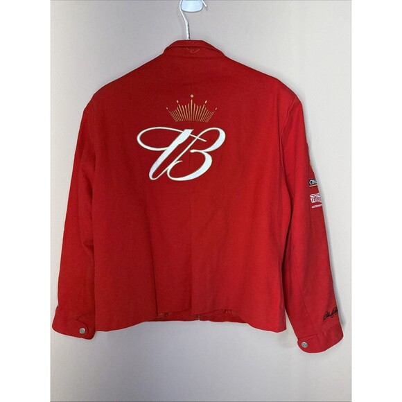Chase Authentics Budweiser Dale Jr #8 NASCAR Jacket Womens XL Red Vintage - Picture 2 of 11